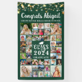 Banderoles Graduation 42 Photo Collage Vert Script Année (Vertical)