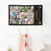 Banderoles Graduation 43 Photo Collage Script Black Gold (En situation)