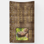 Banderoles Graduation Bois rustique Lumières à cordes Photo (Vertical)