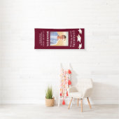 Banderoles Graduation Cap Toss GRATS GRAD Photo Maroon (En situation)