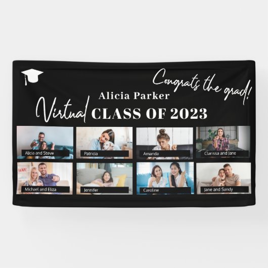 Banderoles Graduation class of 2022 custom photo collage (Horizontal)