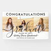 Banderoles Graduation Congrats 3 Photo Collage Modern Script (Horizontal)