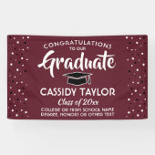 Banderoles Graduation Congrats Confetti Modern Maroon & White (Horizontal)
