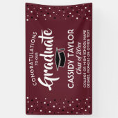 Banderoles Graduation Congrats Confetti Modern Maroon & White (Vertical)