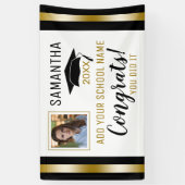 Banderoles Graduation de Black And Gold Congrats (Vertical)