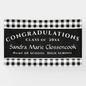 Banderoles Graduation de l'école moderne noir blanc Buffalo p (Horizontal)