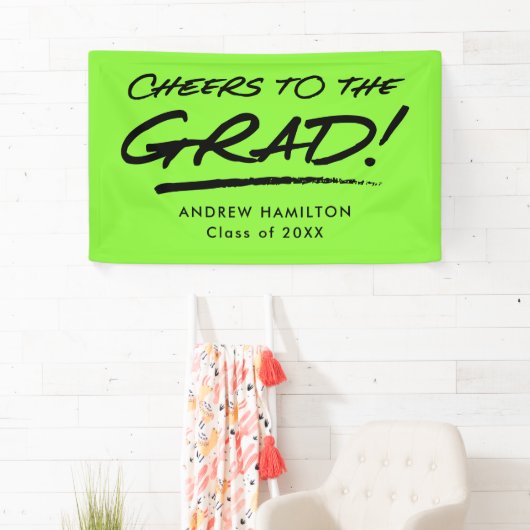 Banderoles Graduation de Lime Cheers to the Grade Personalize (En situation)