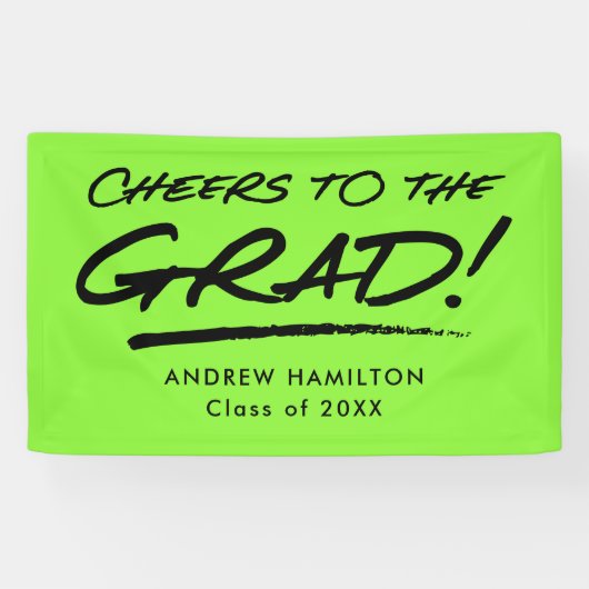 Banderoles Graduation de Lime Cheers to the Grade Personalize (Horizontal)