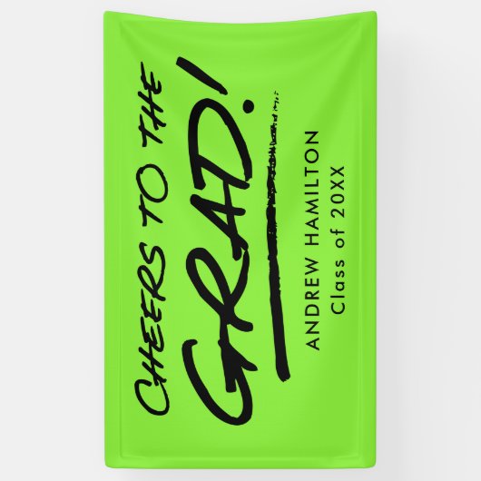 Banderoles Graduation de Lime Cheers to the Grade Personalize (Vertical)