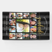 Banderoles Graduation d'or noir K-12 Collage photo Script (Horizontal)