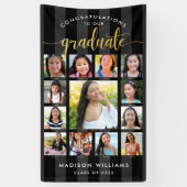 Banderoles Graduation d'or noir K-12 Collage photo Script (Vertical)