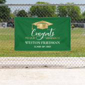 Banderoles Graduation d'or vert moderne simple (En situation)