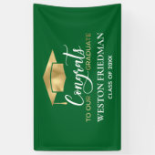 Banderoles Graduation d'or vert moderne simple (Vertical)