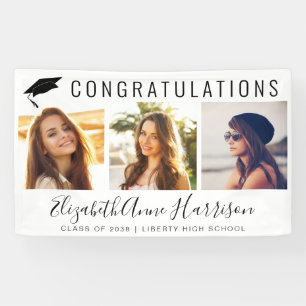 Banderoles Graduation Félicitations Photo Collage Bienvenue