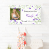 Banderoles Graduation, Floral Violet, Personnalisé (En situation)