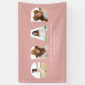 Banderoles Graduation géométrique moderne rose girly multi ph (Vertical)