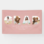 Banderoles Graduation géométrique moderne rose girly multi ph (Horizontal)