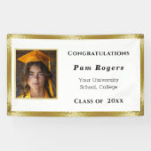 Banderoles Graduation Gold Satin Élégant (Horizontal)