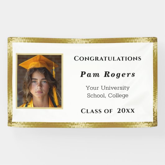 Banderoles Graduation Gold Satin Élégant (Horizontal)