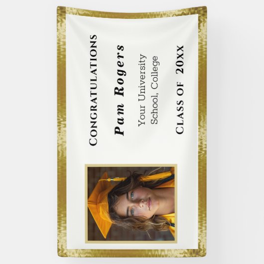 Banderoles Graduation Gold Satin Élégant (Vertical)