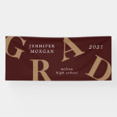 Banderoles graduation lettres gras couleurs de l'école (Horizontal)