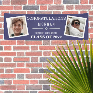 Banderoles Graduation Marine Bleu Ou Réunion Classe 2 Photo