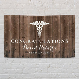 Banderoles Graduation Médicale Rustic Grange Arrière - plan b