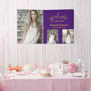 Banderoles Graduation minimaliste de 3 photos