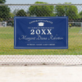 Banderoles Graduation moderne bleu et blanc (En situation)