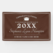 Banderoles Graduation moderne Brown et blanc (Horizontal)