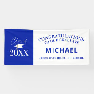 Banderoles Graduation Moderne CLASSE MINIMALE DE Bleu Royal