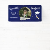 Banderoles Graduation Moderne Elégant marine bleu Félicitatio (Insitu)