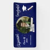 Banderoles Graduation Moderne Elégant marine bleu Félicitatio (Verticale)