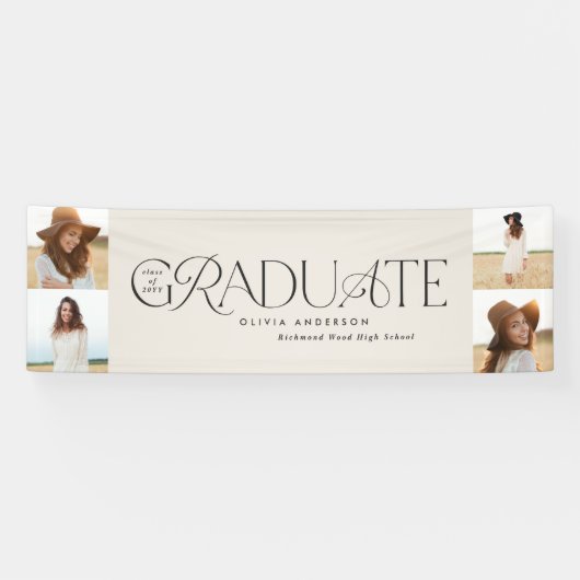 Banderoles Graduation moderne élégante typographie multi phot (Horizontal)