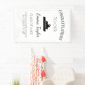 Banderoles Graduation moderne Félicitation Black Scroll (En situation)