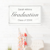 Banderoles Graduation moderne minimaliste noir blanc (En situation)