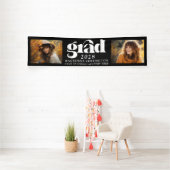 Banderoles Graduation moderne noir et blanc 2 Photo Long (Insitu)