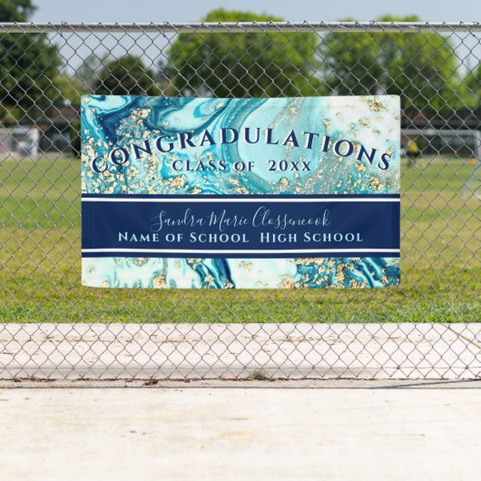 Banderoles Graduation moderne Parties scintillant d'or en mar (En situation)