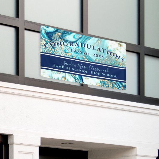 Banderoles Graduation moderne Parties scintillant d'or en mar (Bâtiment extérieur)