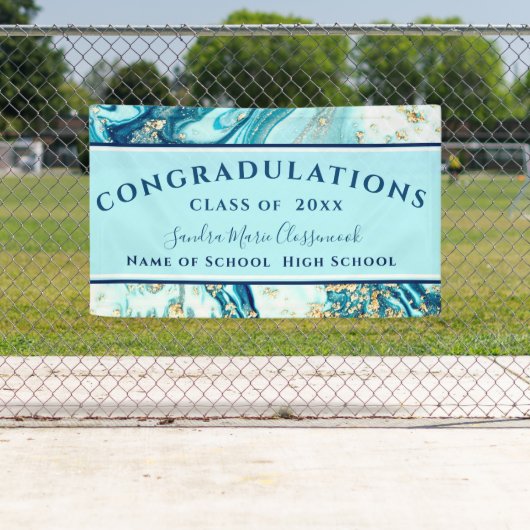 Banderoles Graduation moderne Parties scintillant d'or en mar (En situation)