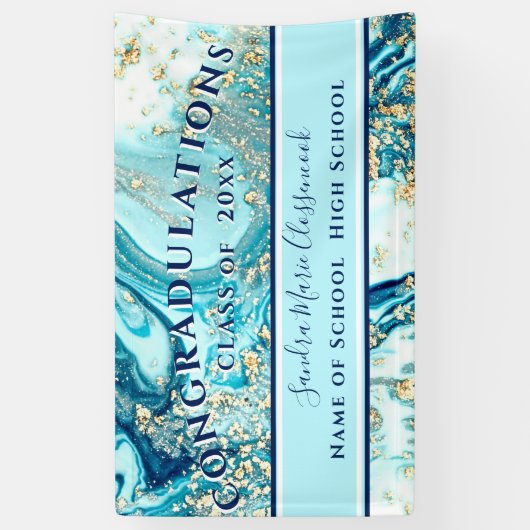 Banderoles Graduation moderne Parties scintillant en or en ma (Vertical)