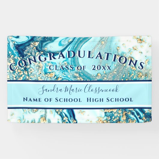 Banderoles Graduation moderne Parties scintillant en or en ma (Horizontal)