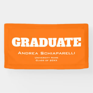 Banderoles Graduation Moderne Personnalisée Orange Intérieur