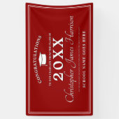 Banderoles Graduation moderne rouge et blanc (Vertical)