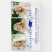 Banderoles Graduation moderne Royal Blue Script 3 Photos (Vertical)
