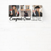 Banderoles Graduation moderne Script 3 Photos Collage (Insitu)