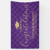 Banderoles Graduation Party Luxury Purple & Gold (Vertical)