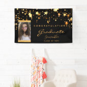 Banderoles Graduation party photo noir or stars 2025 (En situation)