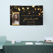Banderoles Graduation party photo noir or stars 2025 (Salon professionnel)