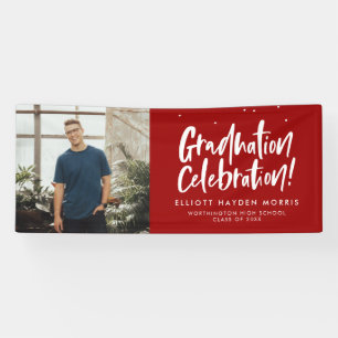 Banderoles Graduation party une photo amusant rouge